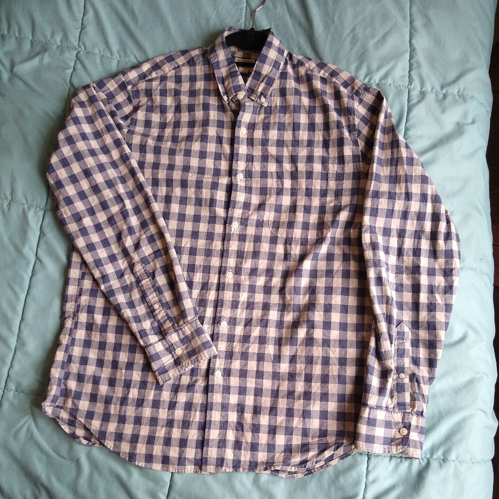 J. Crew Blue-White Flannel Shirt (M)